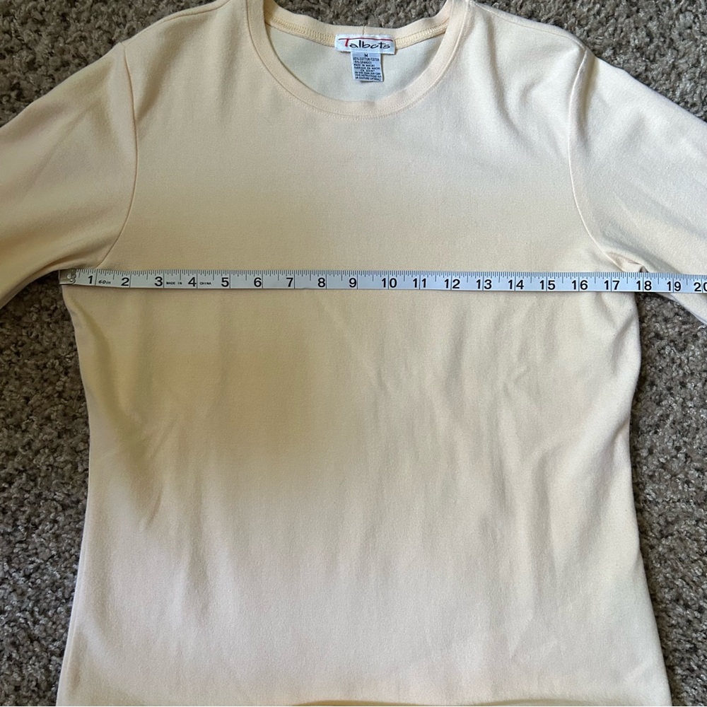 Talbots | Vintage Pale Yellow Basic Long-Sleeve C… - image 6